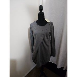 Gray blouse with decorative buttons size L #89